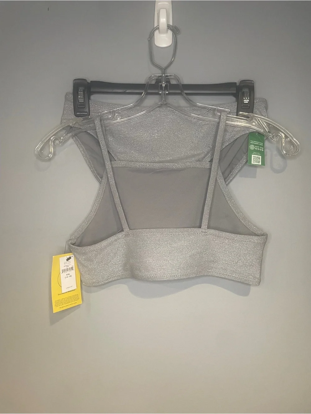 GAP Kids Bikini Swim Two-Piece Set Gray Sparkle Size XXL 14-16